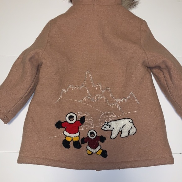 Gemini Fashions Northern Sun Tan Wool Vintage Inuit Parka - Children’s Size 5/6 - Picture 6 of 8